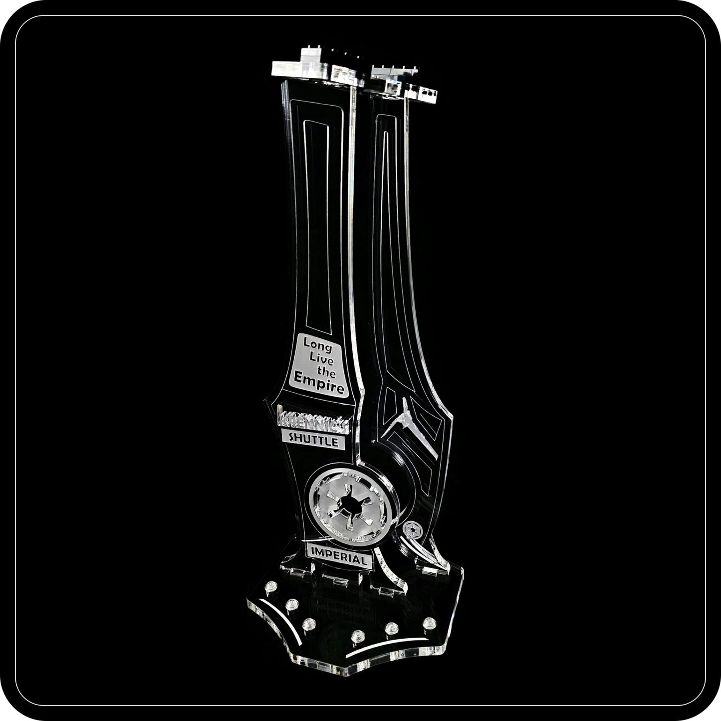 Display stand angled for Lego - 75156 Krennic's Imperial Shuttle + minifigures slots (A1131)-5