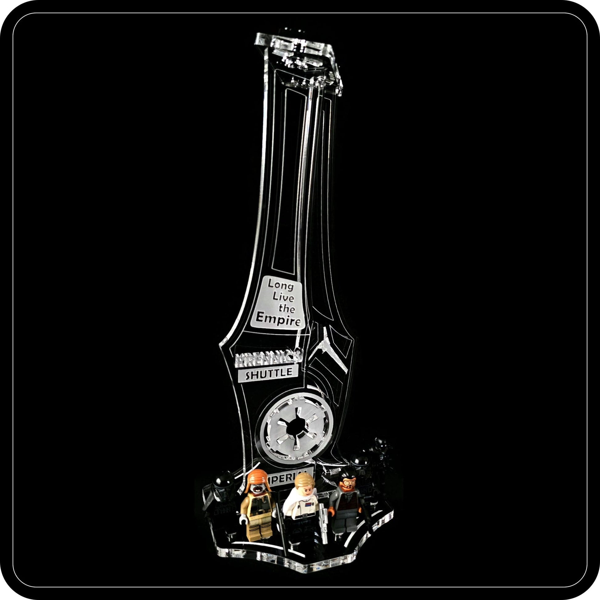 Display stand angled for Lego - 75156 Krennic's Imperial Shuttle + minifigures slots (A1131)-6