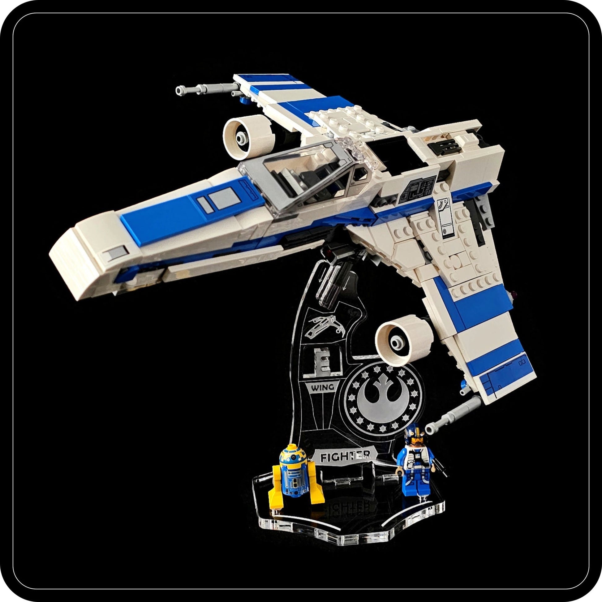 Display stand angled for Lego 75364 New Republic E-Wing Fighter (A1132)-1