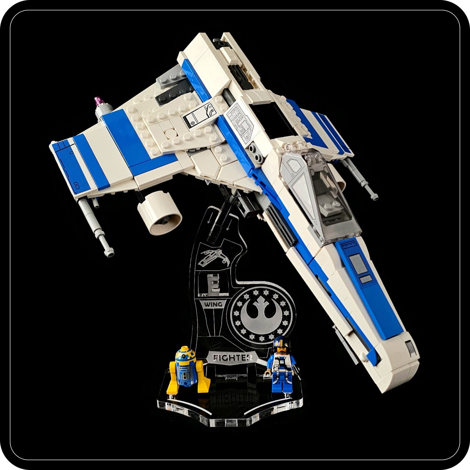 Display stand angled for Lego 75364 New Republic E-Wing Fighter (A1132)-2