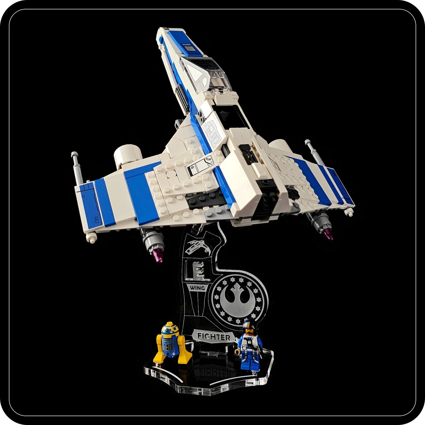 Display stand angled for Lego 75364 New Republic E-Wing Fighter (A1132)-6