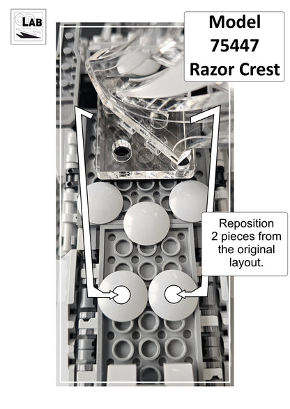 Display stand angled for Lego 75447 Razor Crest + minifigures slots (A1138)-f