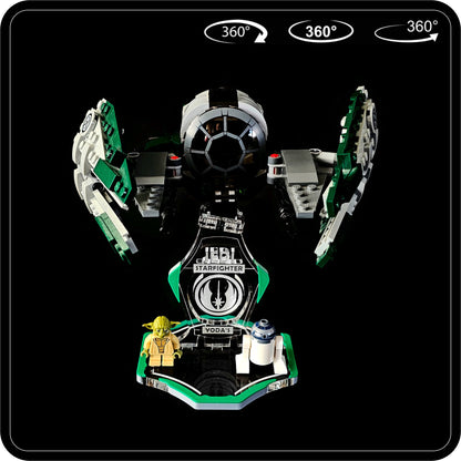 Display stand for Lego 75360-75168 Yoda's Jedi Starfighter -green-grey + minifigures slots (A2100)-2