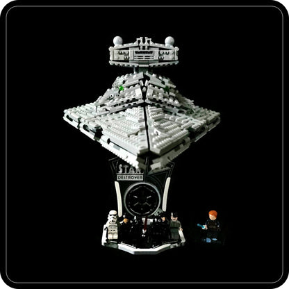 Display stand angled for Lego 75394-75055 - Imperial Star Destroyer - white-grey + minifigures slots (A3107)-8