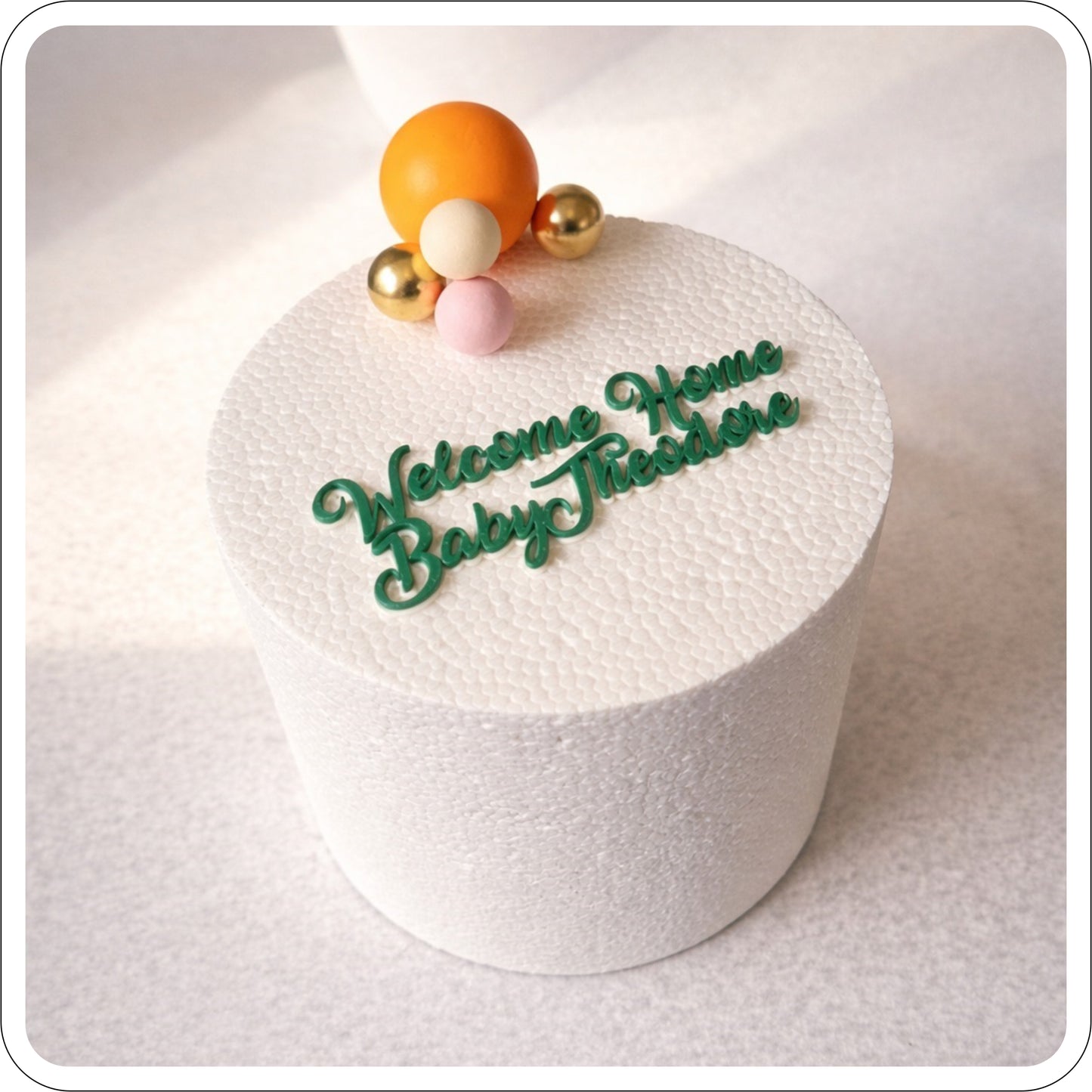 Personalised 3D Printed Flat-Lay Cake Topper | 9cm–12cm (Up to 3 Lines)