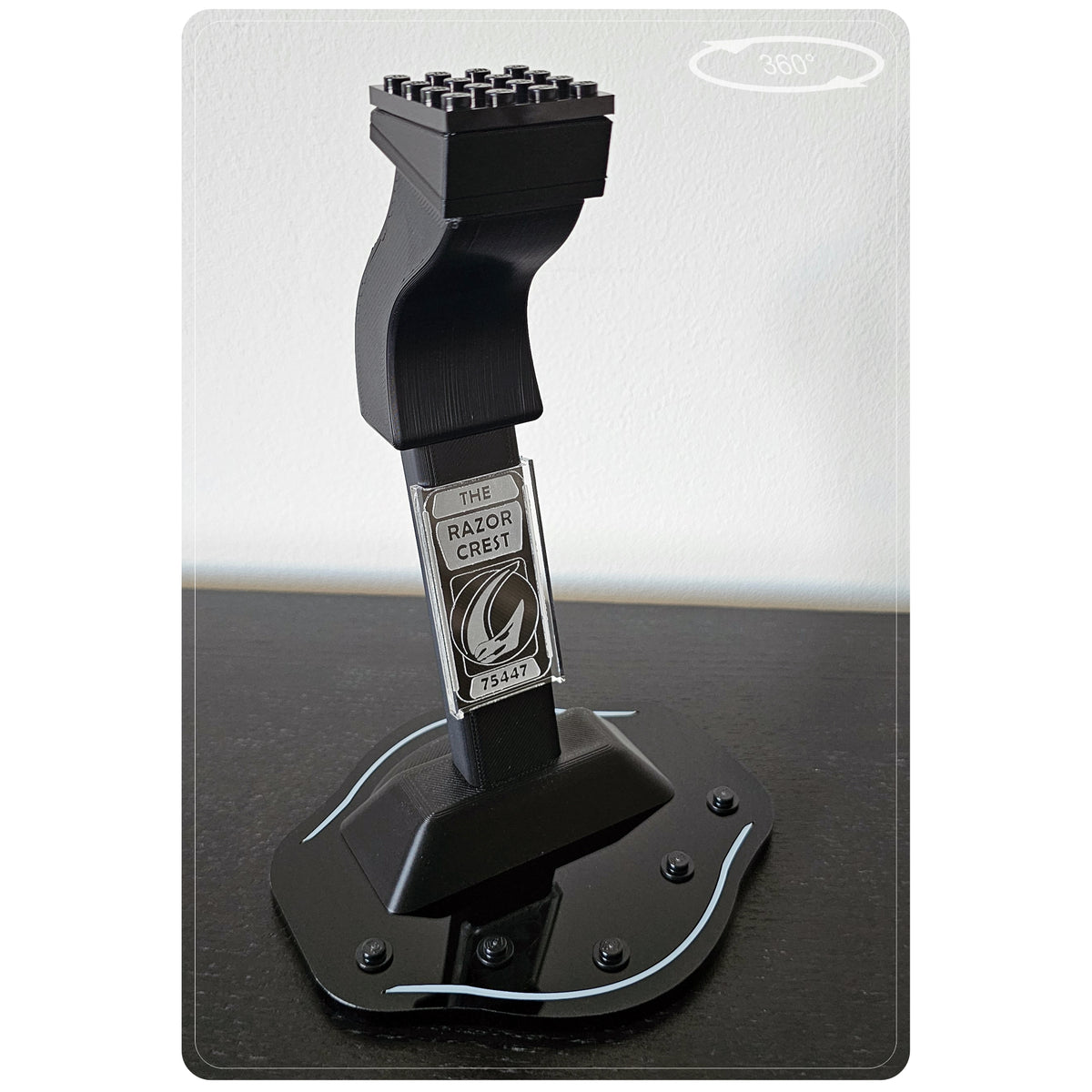 Display stand for LEGO 75447 Razor Crest - 360° ROTATING SERIES (A1143) - detail view