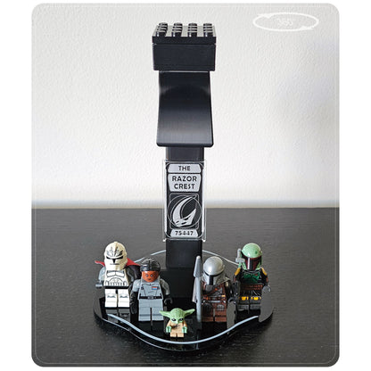 Display stand for LEGO 75447 Razor Crest - 360° ROTATING SERIES (A1143) - with minifigures