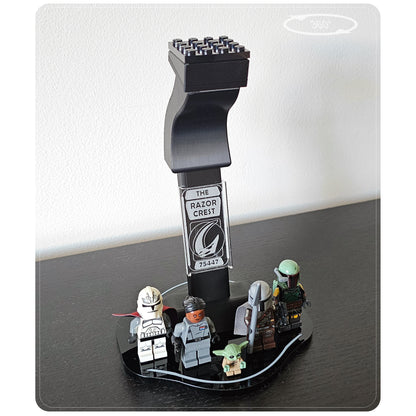 Display stand for LEGO 75447 Razor Crest - 360° ROTATING SERIES (A1143) - engraving detail