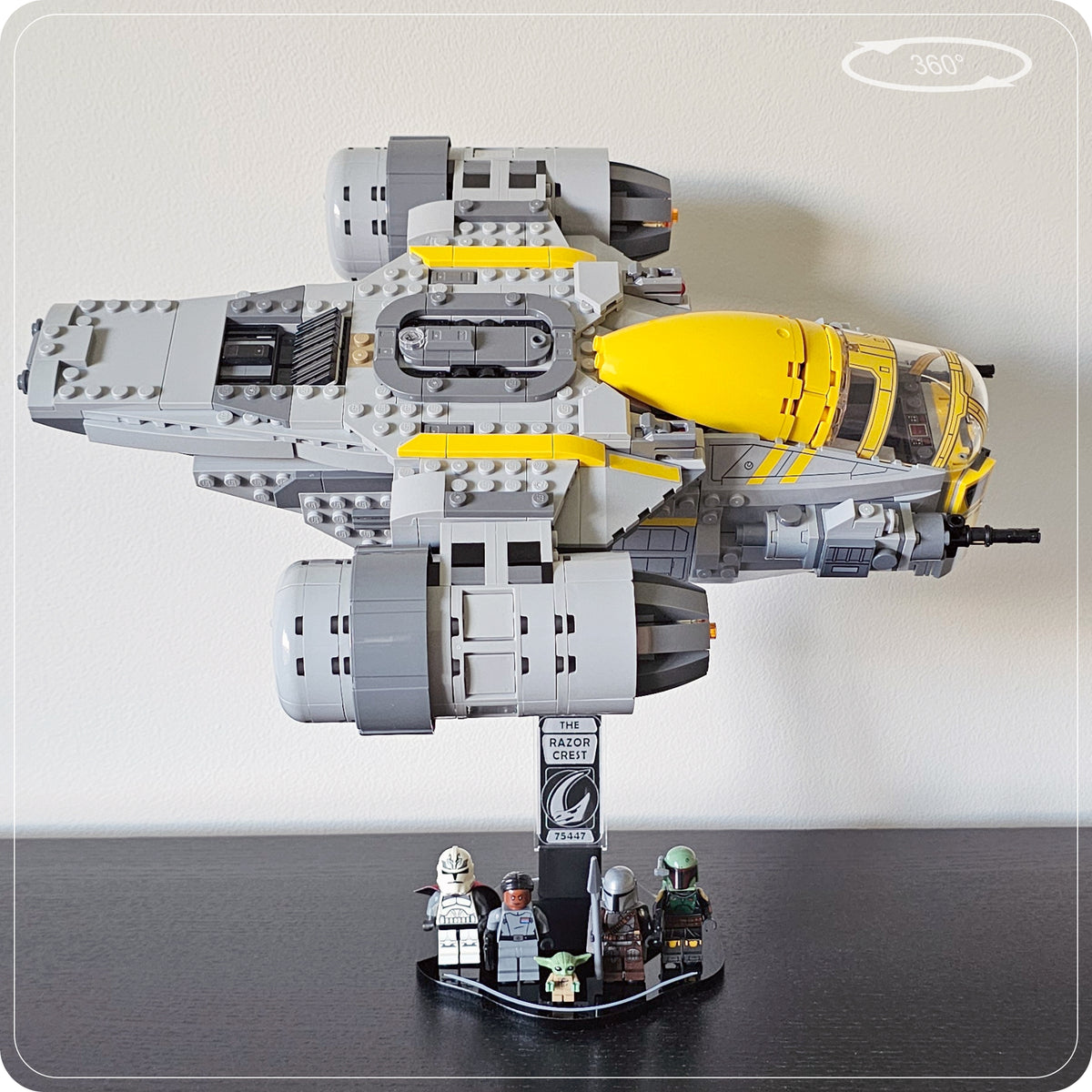 Display stand for LEGO 75447 Razor Crest - 360° ROTATING SERIES (A1143) - packaging