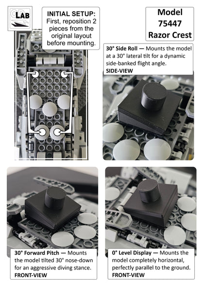 Display stand for LEGO 75447 Razor Crest - 360° ROTATING SERIES (A1143) - fitting instructions