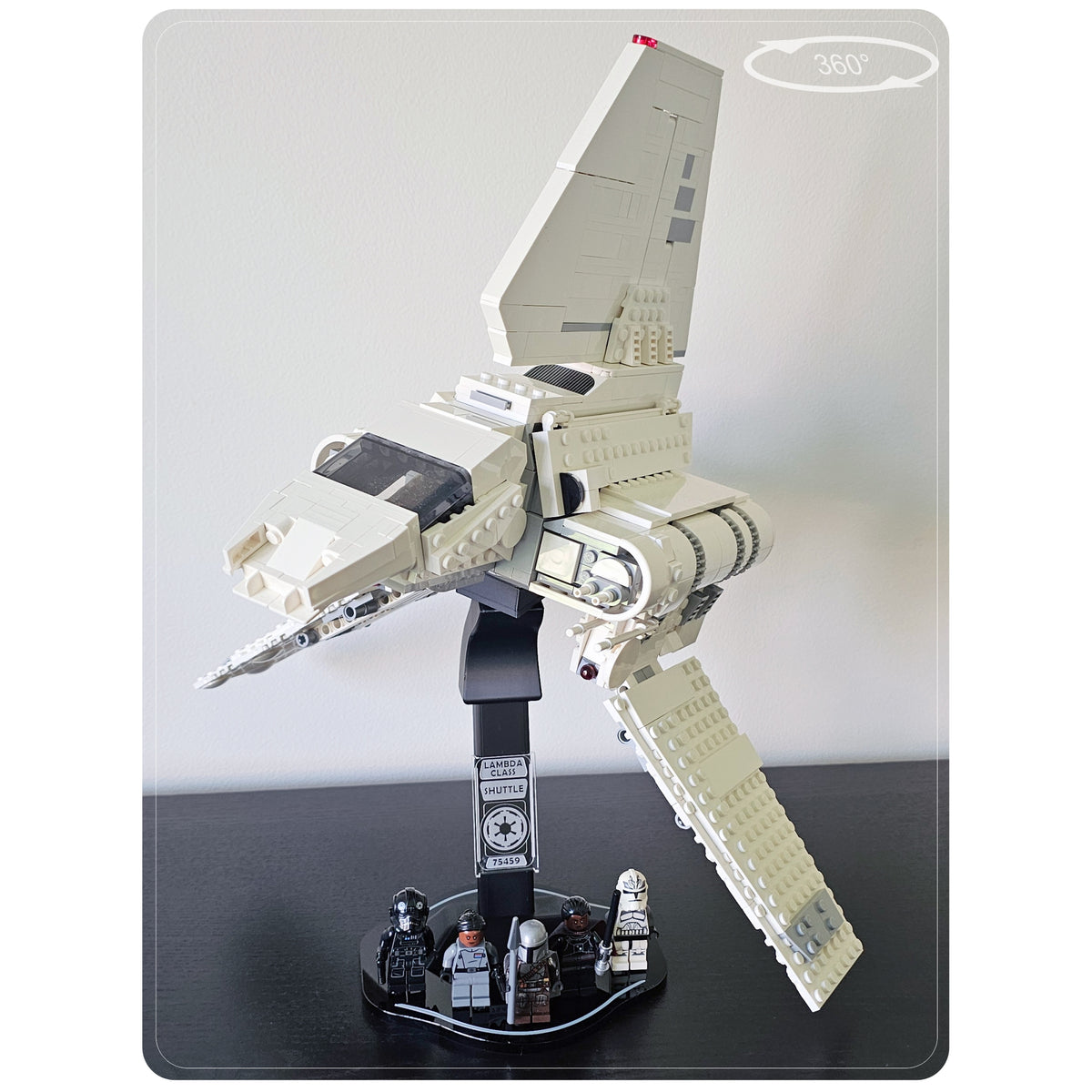 Display stand for LEGO 75459 Imperial Lambda-Class Shuttle - 360° ROTATING SERIES (M1144) - multiple angles view