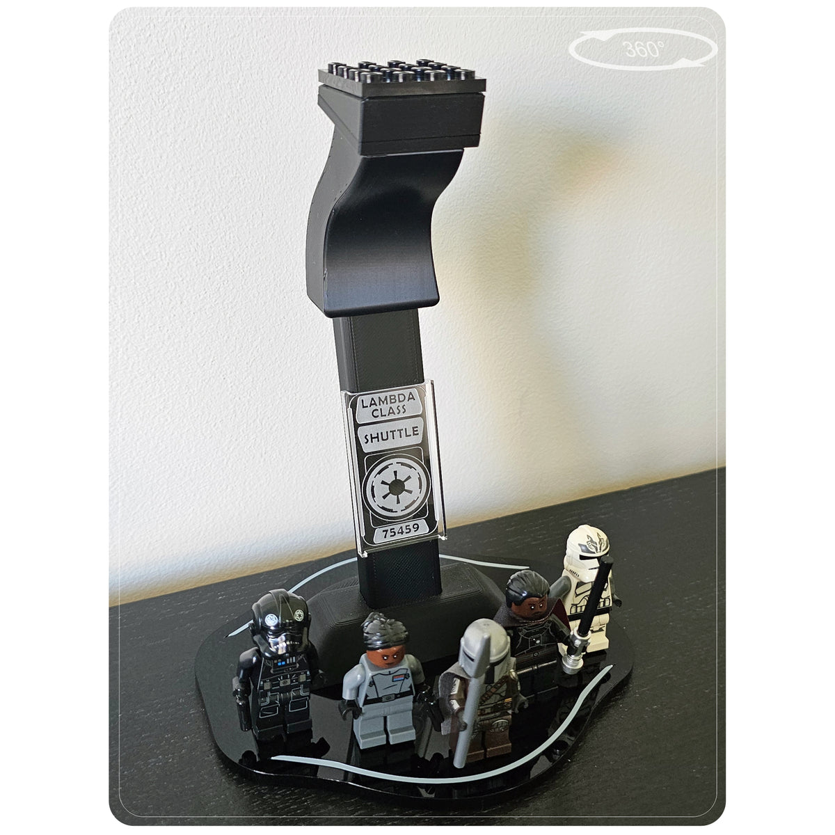 Display stand for LEGO 75459 Imperial Lambda-Class Shuttle - 360° ROTATING SERIES (M1144) - with minifigures
