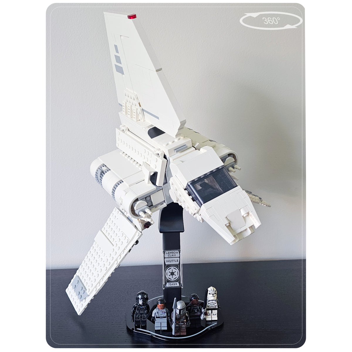 Display stand for LEGO 75459 Imperial Lambda-Class Shuttle - 360° ROTATING SERIES (M1144) - top plate detail