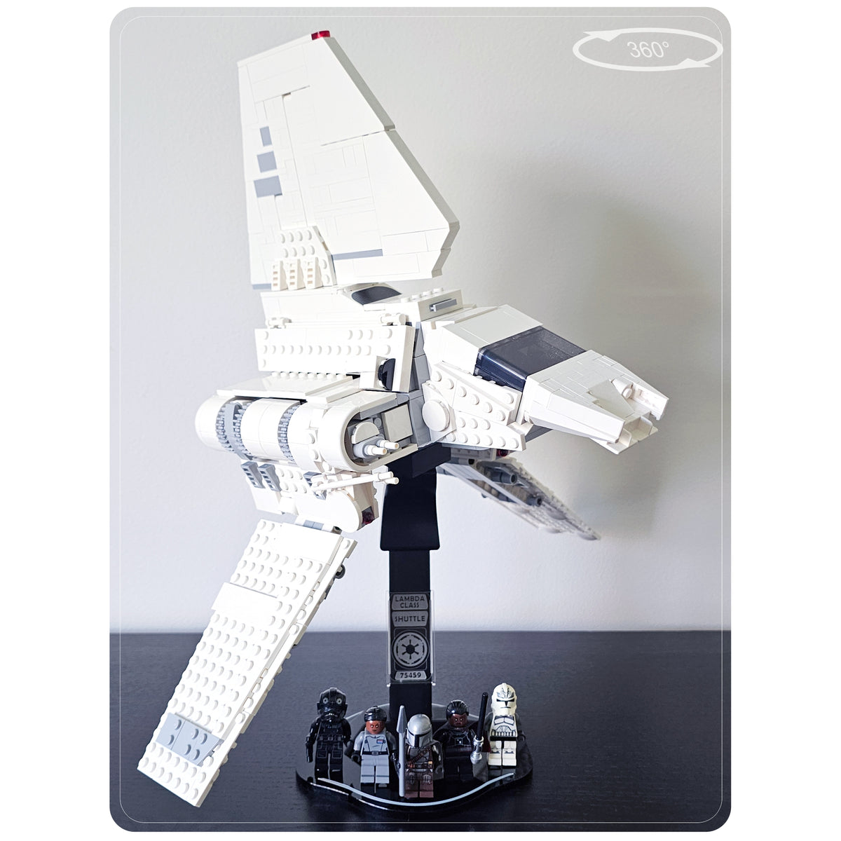 Display stand for LEGO 75459 Imperial Lambda-Class Shuttle - 360° ROTATING SERIES (M1144) - engraving detail