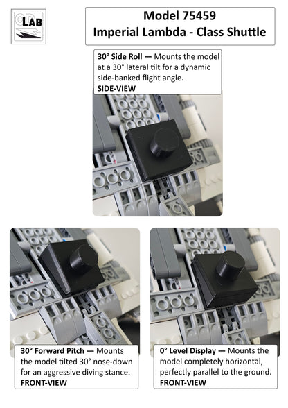 Display stand for LEGO 75459 Imperial Lambda-Class Shuttle - 360° ROTATING SERIES (M1144) - fitting instructions