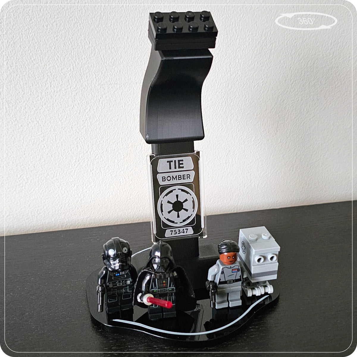 Display stand for LEGO 75347 TIE Bomber - 360° ROTATING SERIES (M1145) - detail view