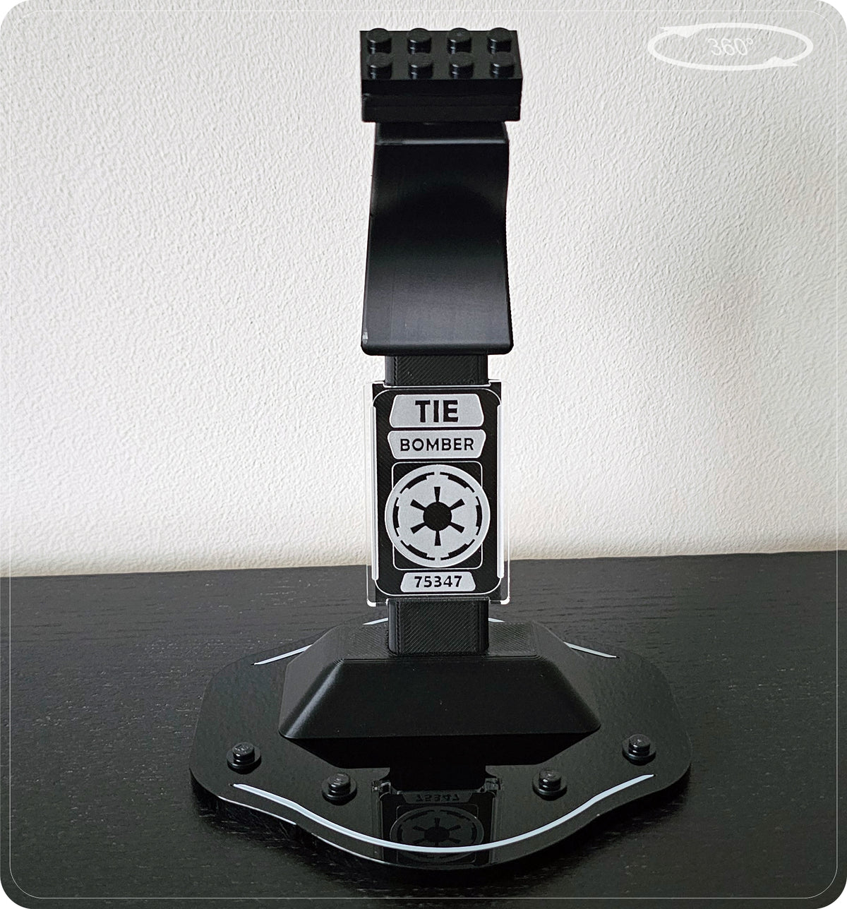 Display stand for LEGO 75347 TIE Bomber - 360° ROTATING SERIES (M1145) - with minifigures