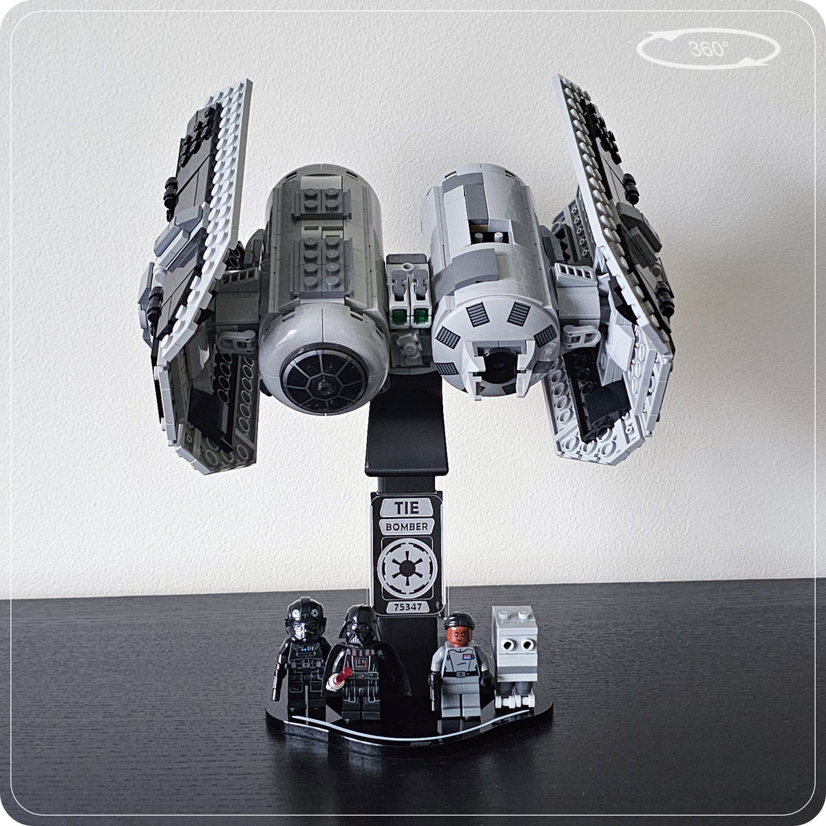 Display stand for LEGO 75347 TIE Bomber - 360° ROTATING SERIES (M1145) - top plate detail