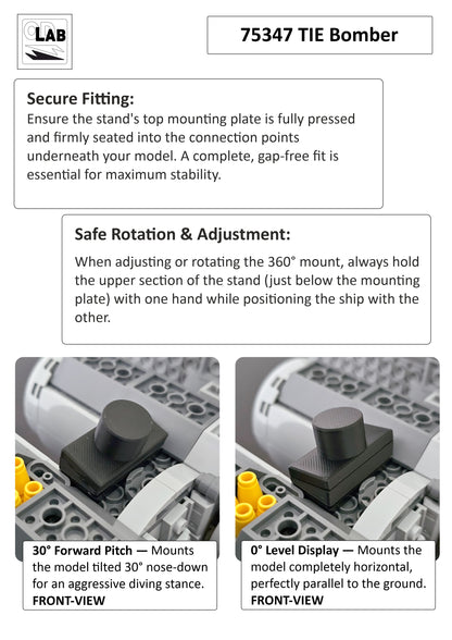 Display stand for LEGO 75347 TIE Bomber - 360° ROTATING SERIES (M1145) - fitting instructions