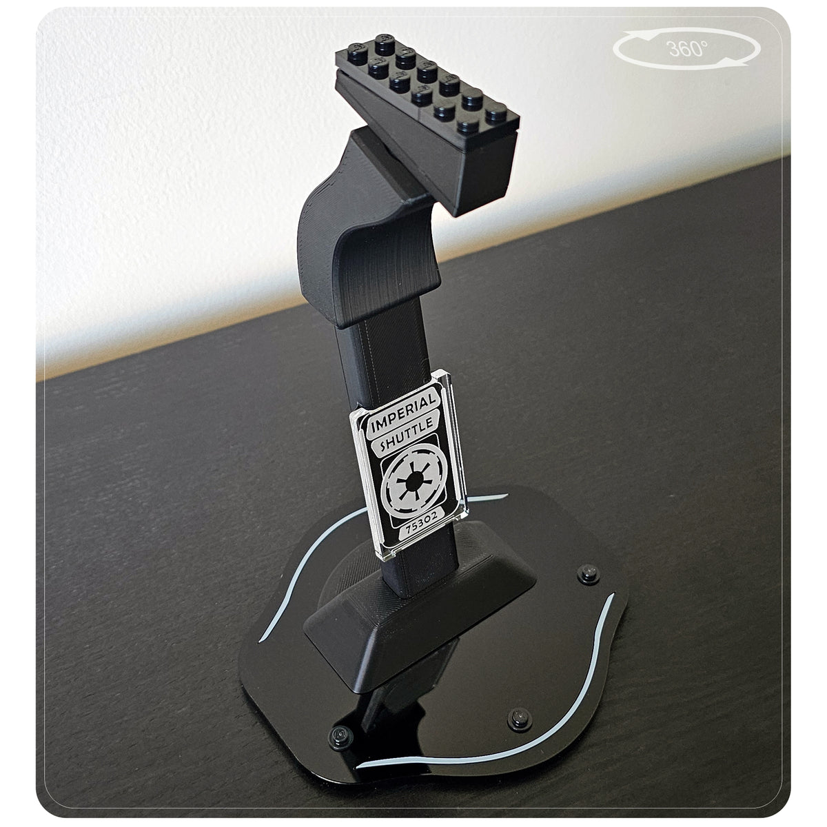 Display stand for LEGO 75302 Imperial Shuttle - 360° ROTATING SERIES (M1145) - top plate detail