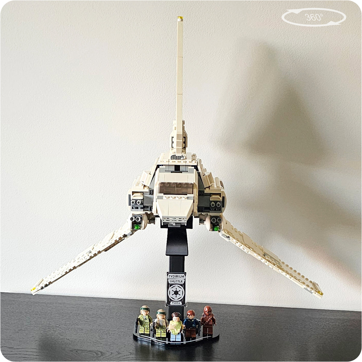 Display stand for LEGO 75094 Tydirium Imperial Shuttle - 360° ROTATING SERIES (M1147) - top plate detail
