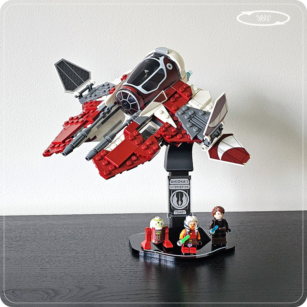 Display stand for LEGO 75401 Ahsoka's Jedi Interceptor - 360° ROTATING SERIES (M1149) - product photo