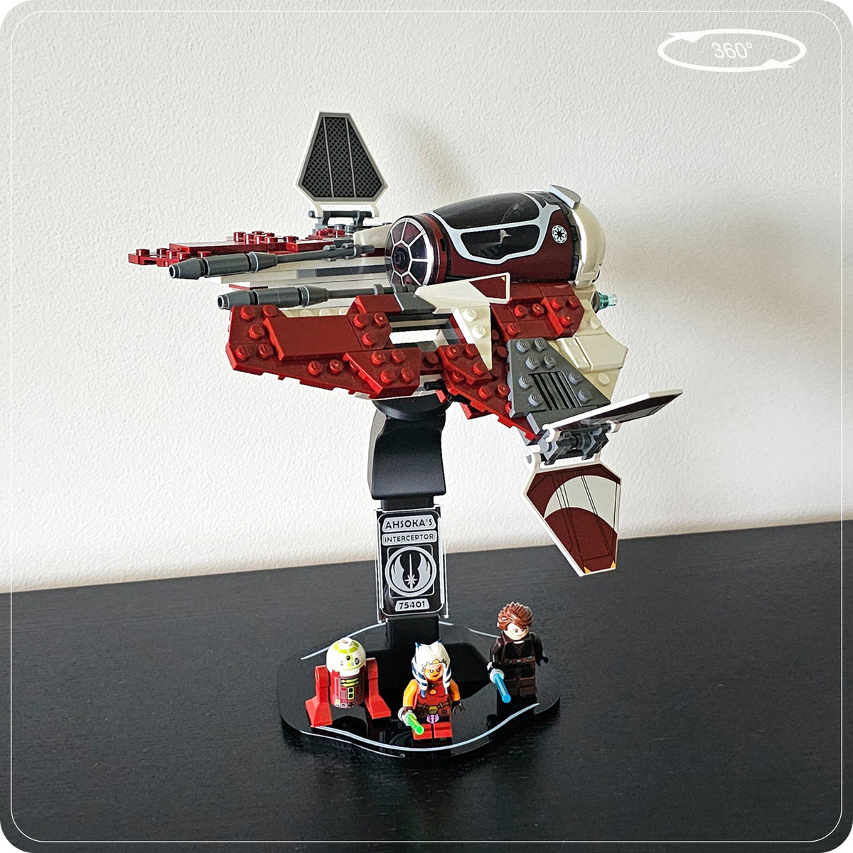 Display stand for LEGO 75401 Ahsoka's Jedi Interceptor - 360° ROTATING SERIES (M1149) - view 11