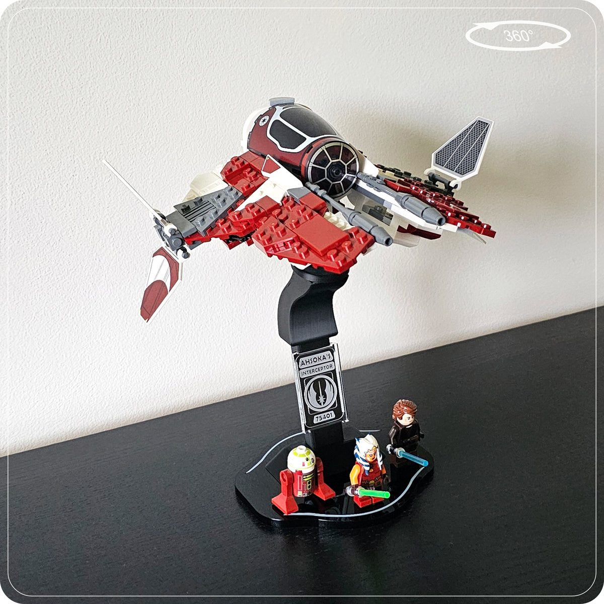 Display stand for LEGO 75401 Ahsoka's Jedi Interceptor - 360° ROTATING SERIES (M1149) - view 12