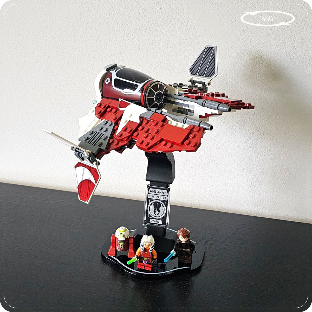 Display stand for LEGO 75401 Ahsoka's Jedi Interceptor - 360° ROTATING SERIES (M1149) - view 13