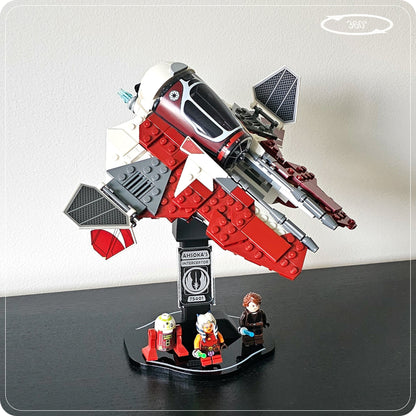 Display stand for LEGO 75401 Ahsoka's Jedi Interceptor - 360° ROTATING SERIES (M1149) - top plate detail