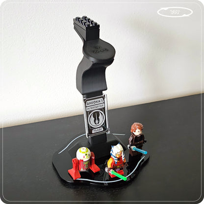 Display stand for LEGO 75401 Ahsoka's Jedi Interceptor - 360° ROTATING SERIES (M1149) - scale reference
