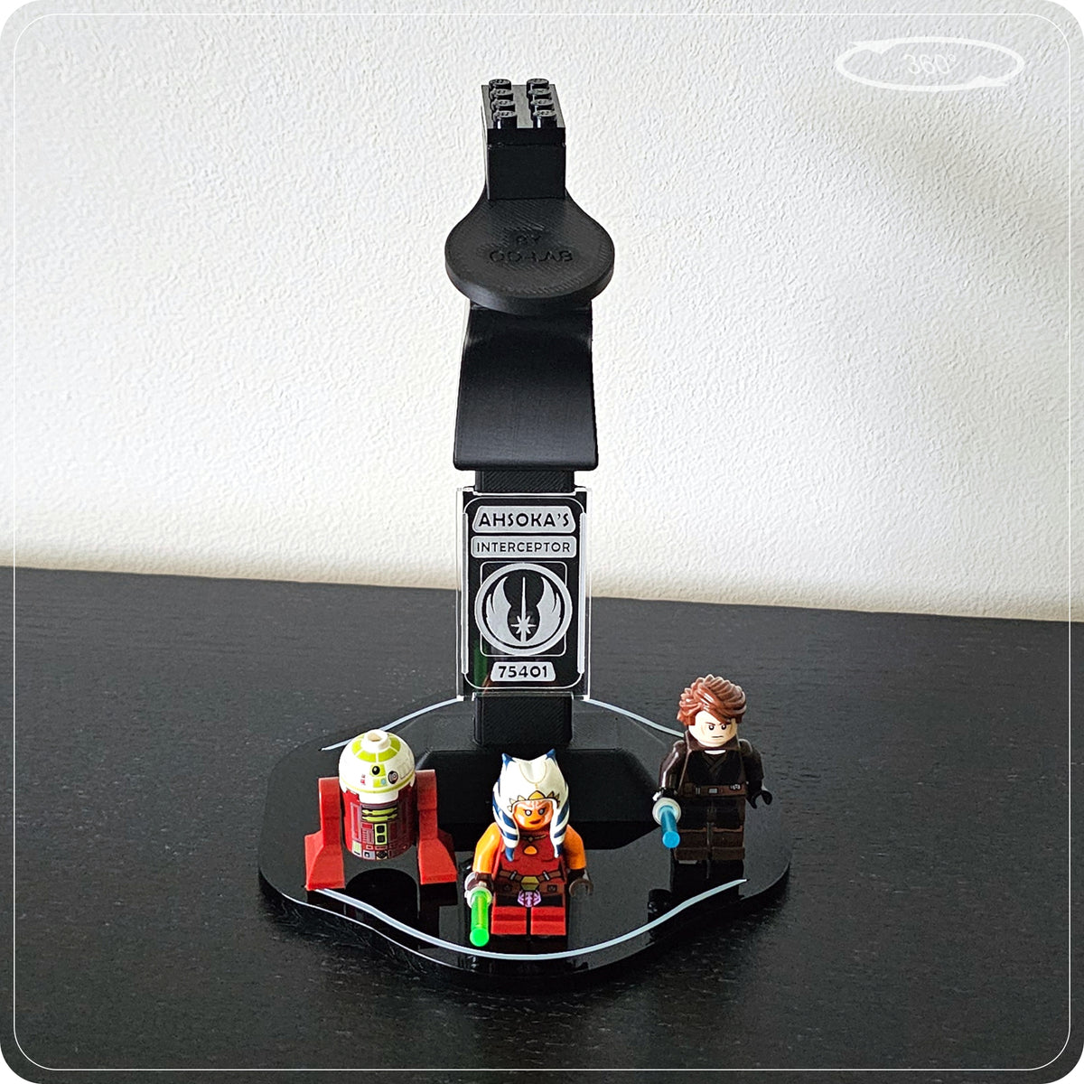 Display stand for LEGO 75401 Ahsoka's Jedi Interceptor - 360° ROTATING SERIES (M1149) - packaging
