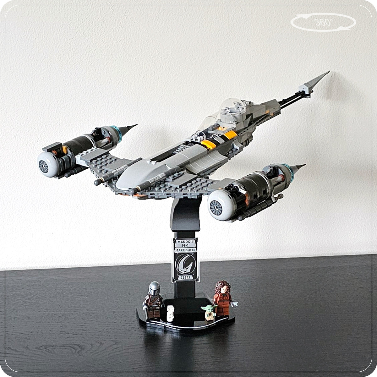 Display stand for LEGO 75325 Mando's N-1 Starfighter - 360° ROTATING SERIES (M1151) - additional view