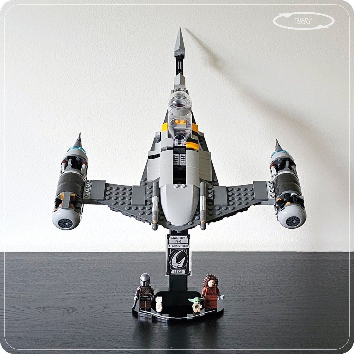 Display stand for LEGO 75325 Mando's N-1 Starfighter - 360° ROTATING SERIES (M1151) - view 11