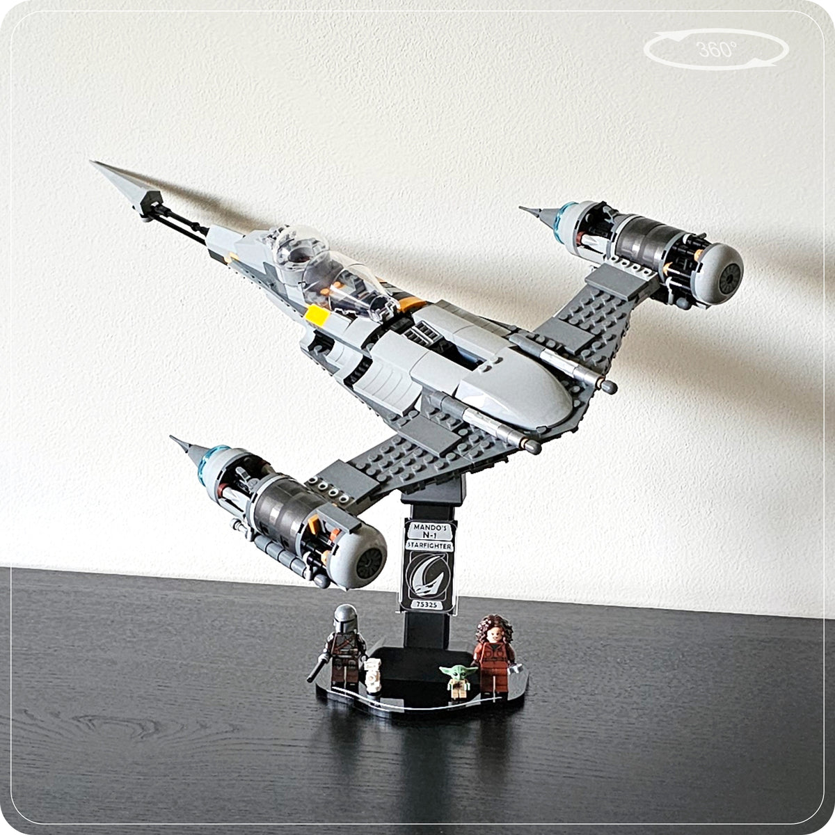 Display stand for LEGO 75325 Mando's N-1 Starfighter - 360° ROTATING SERIES (M1151) - view 12