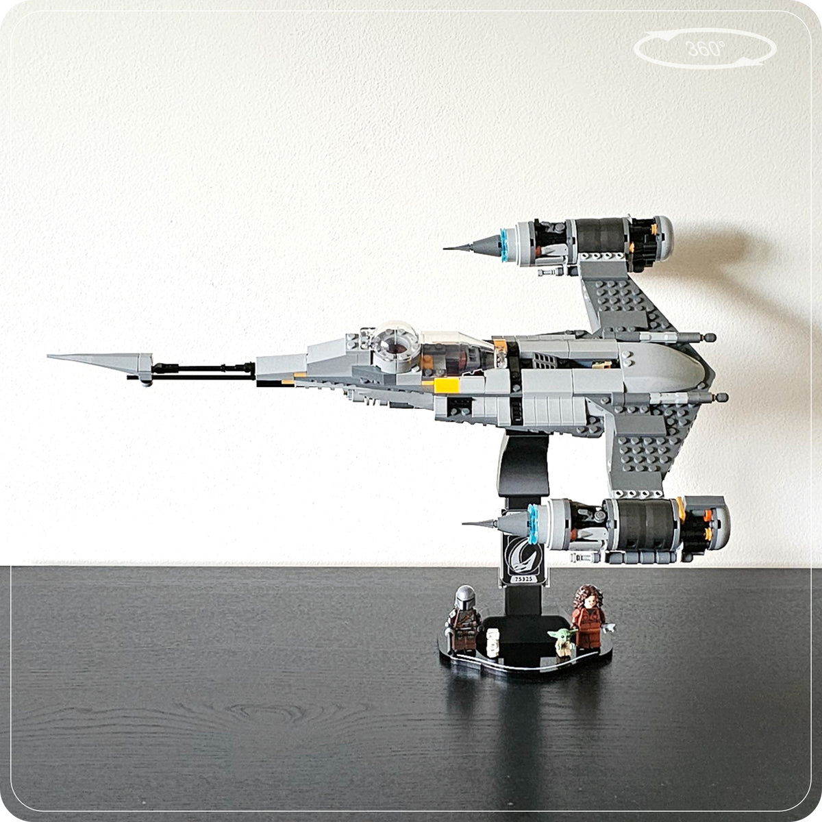 Display stand for LEGO 75325 Mando's N-1 Starfighter - 360° ROTATING SERIES (M1151) - view 15