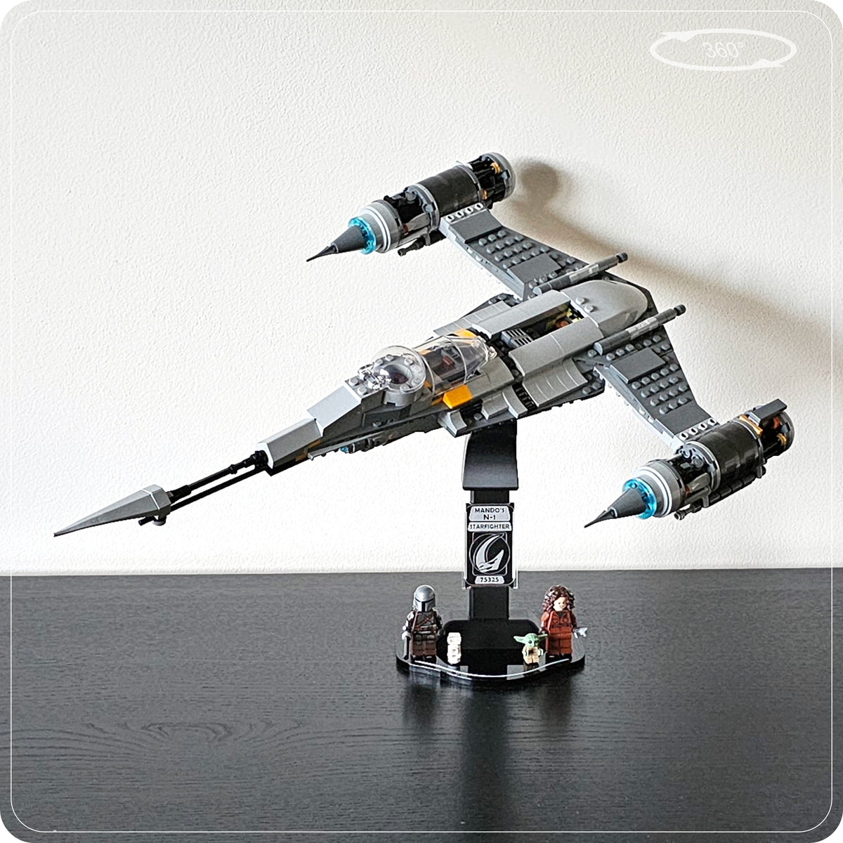 Display stand for LEGO 75325 Mando's N-1 Starfighter - 360° ROTATING SERIES (M1151) - view 16