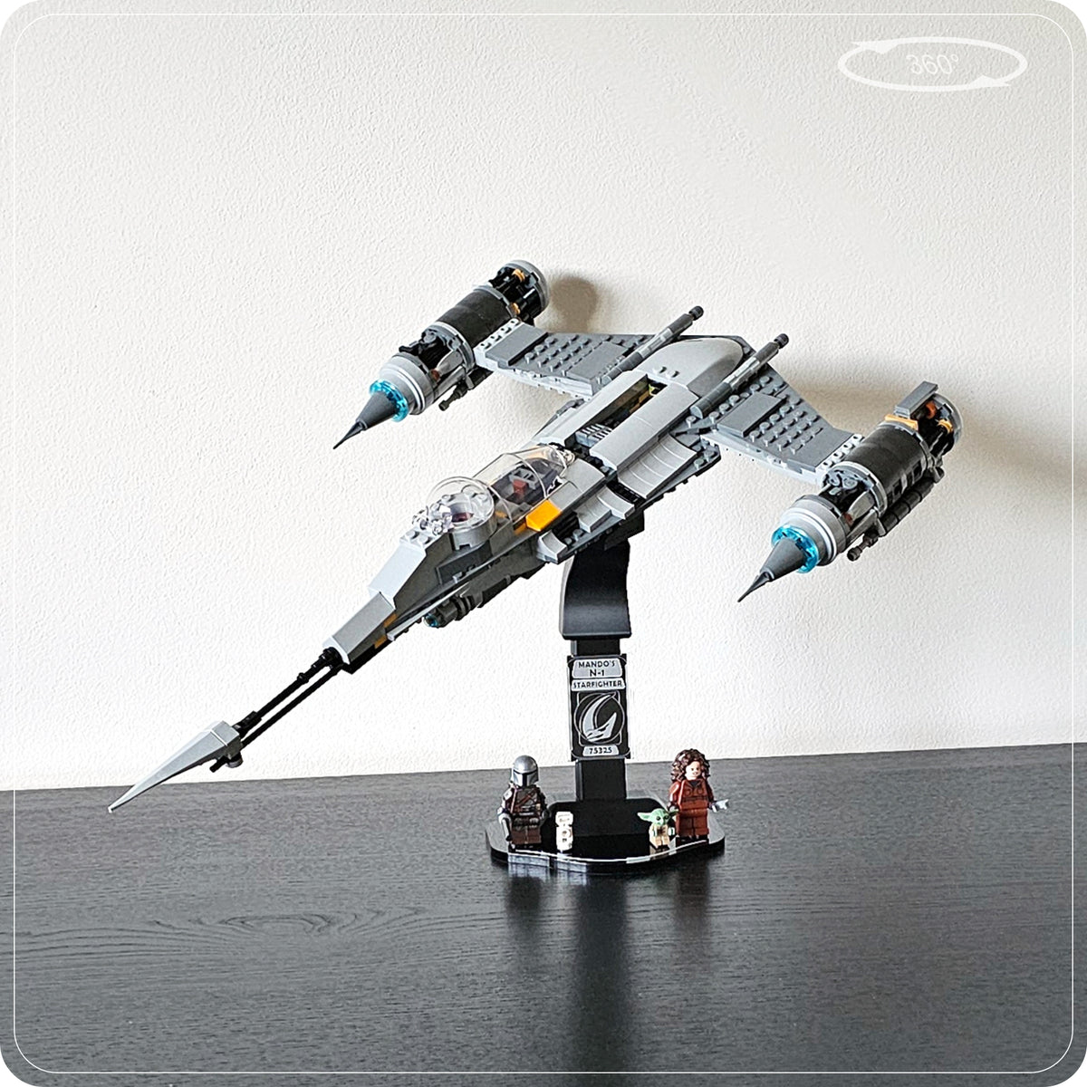 Display stand for LEGO 75325 Mando's N-1 Starfighter - 360° ROTATING SERIES (M1151) - view 26