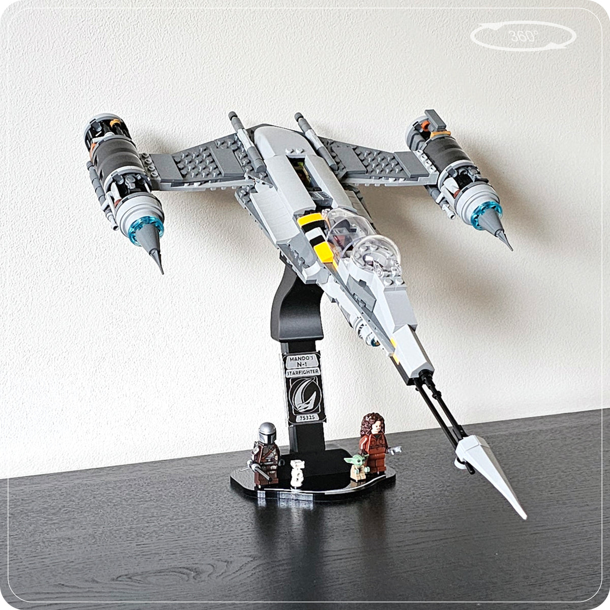Display stand for LEGO 75325 Mando's N-1 Starfighter - 360° ROTATING SERIES (M1151) - view 27