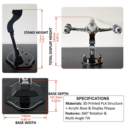Display stand for LEGO 75325 Mando's N-1 Starfighter - 360° ROTATING SERIES (M1151) - view 31