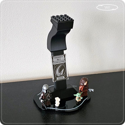 Display stand for LEGO 75325 Mando's N-1 Starfighter - 360° ROTATING SERIES (M1151) - scale reference