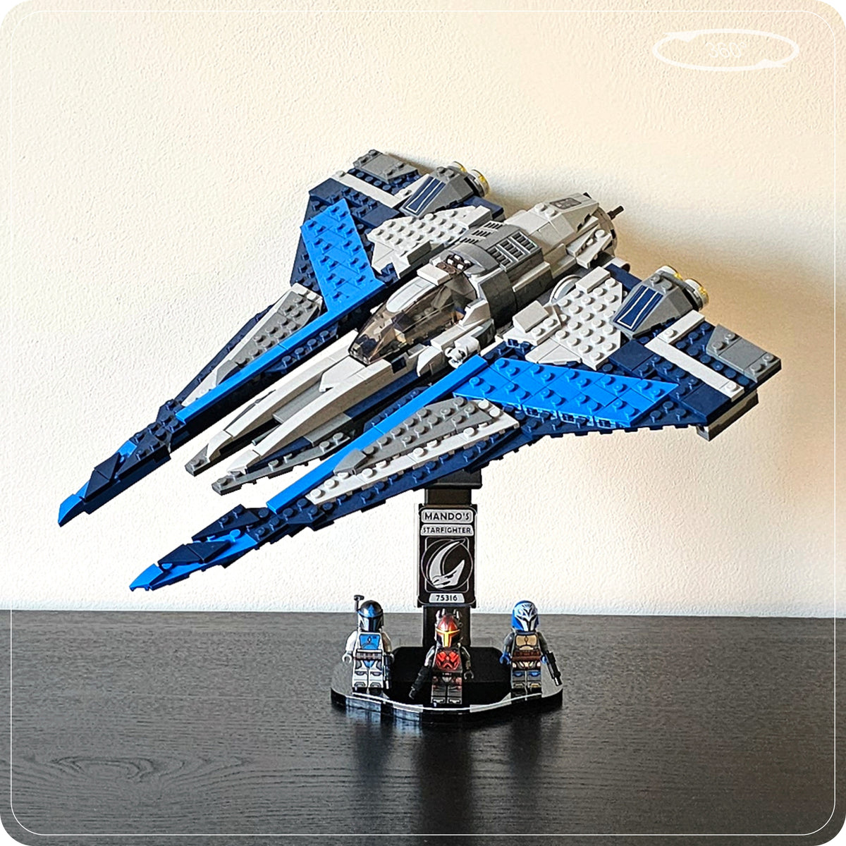 Display stand for LEGO 75316 Mandalorian Starfighter - 360° ROTATING SERIES (M1152) - product photo