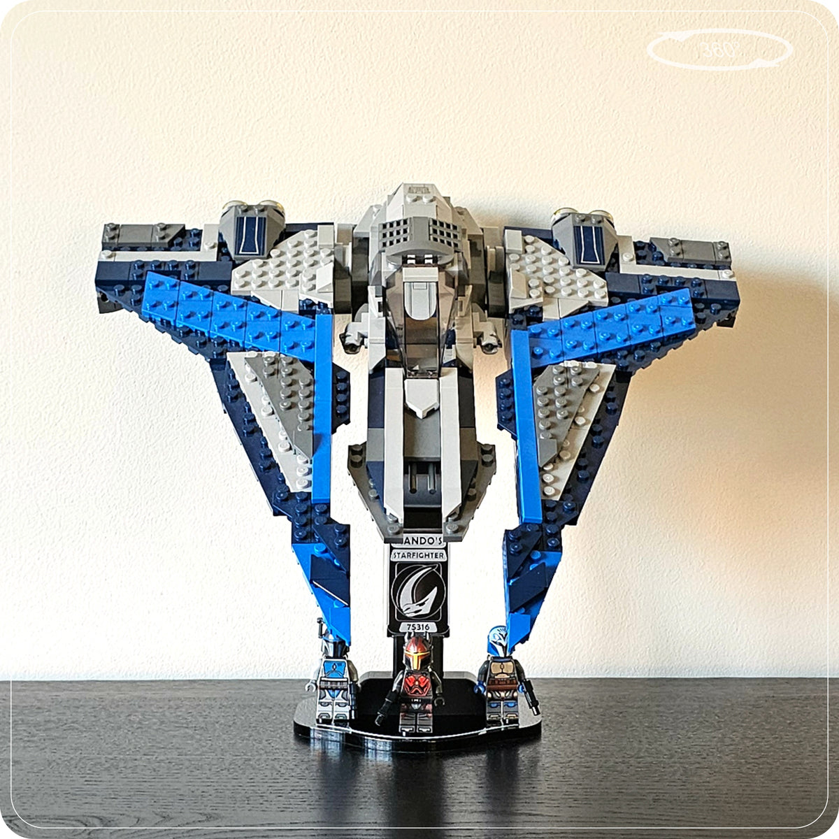Display stand for LEGO 75316 Mandalorian Starfighter - 360° ROTATING SERIES (M1152) - view 17