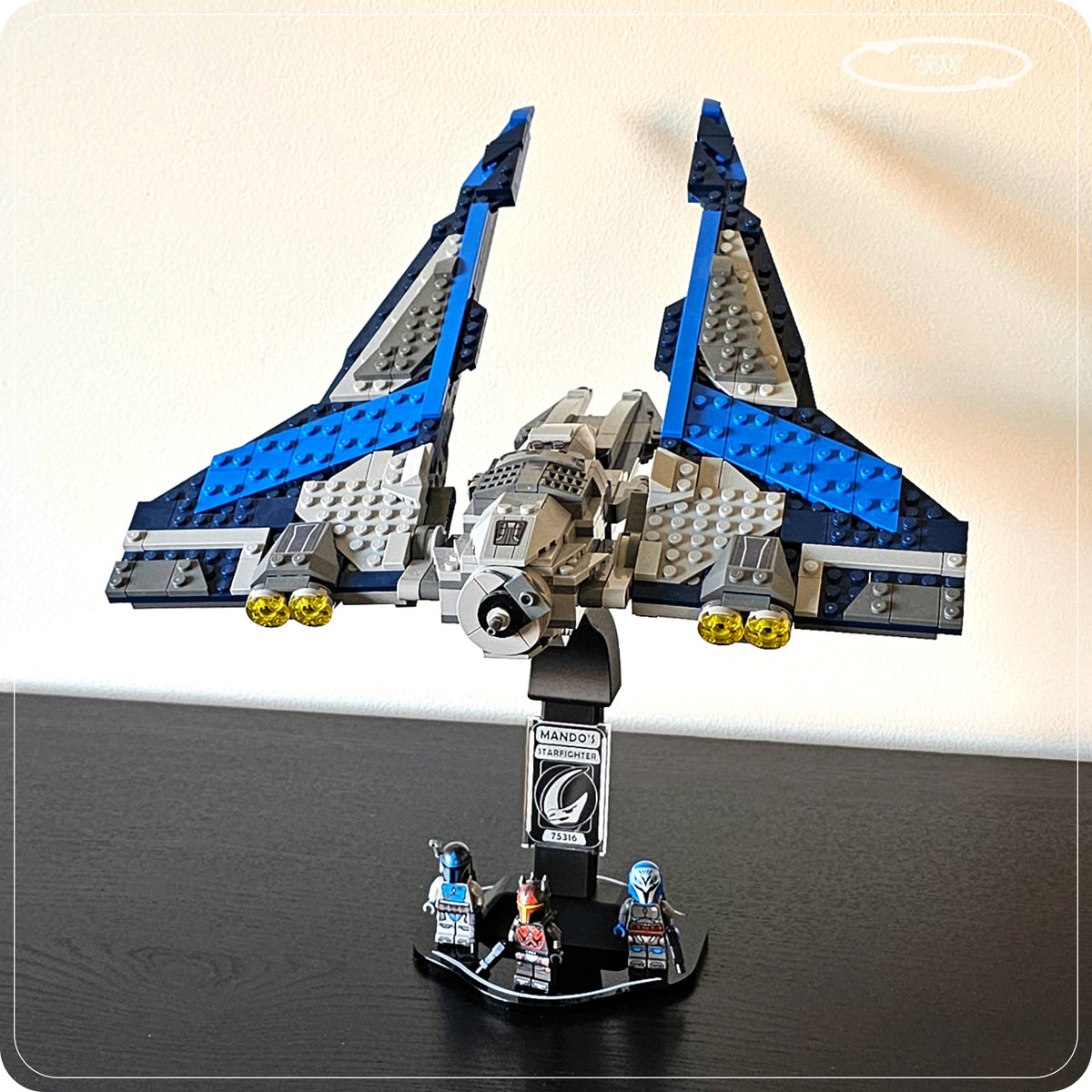Display stand for LEGO 75316 Mandalorian Starfighter - 360° ROTATING SERIES (M1152) - view 19