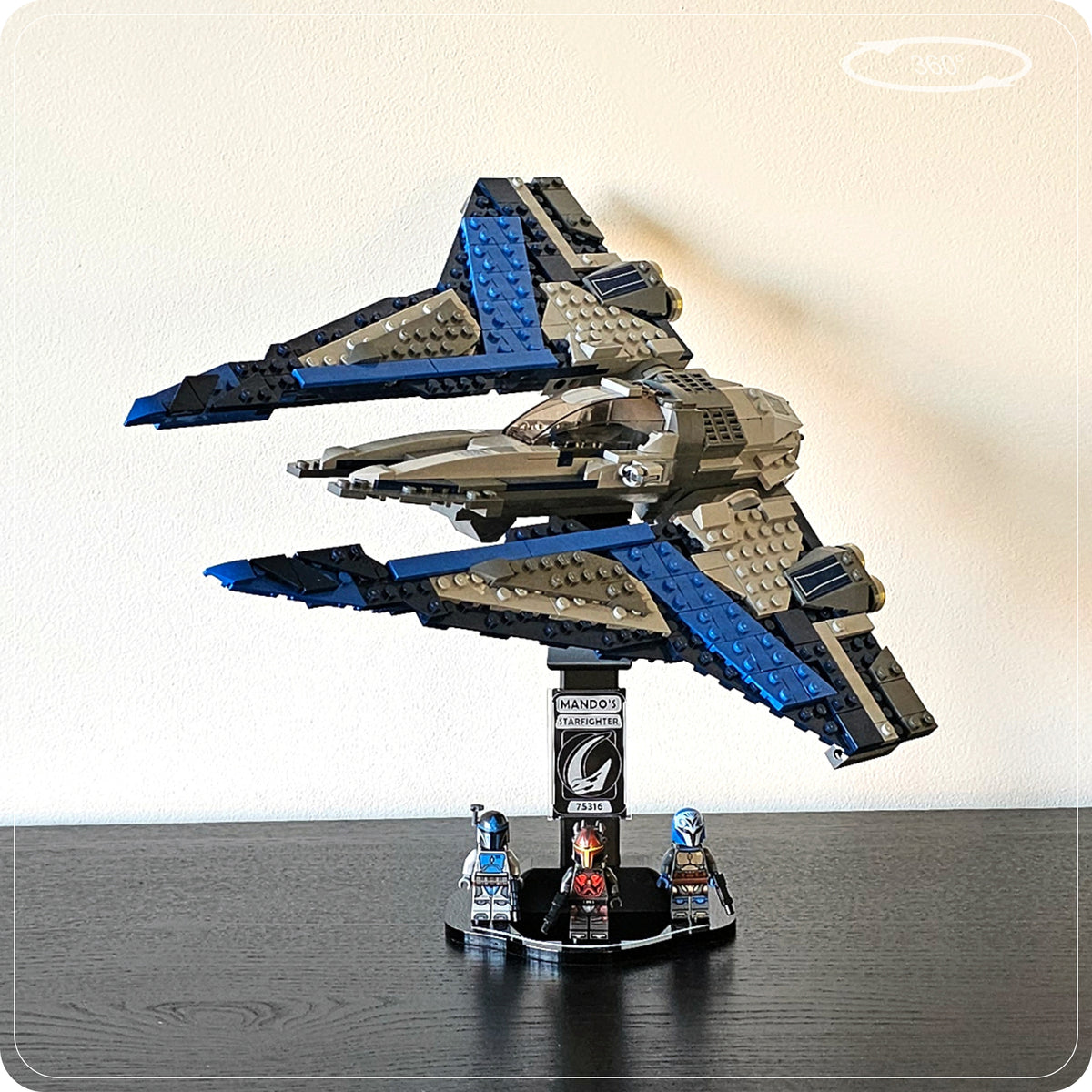 Display stand for LEGO 75316 Mandalorian Starfighter - 360° ROTATING SERIES (M1152) - view 24