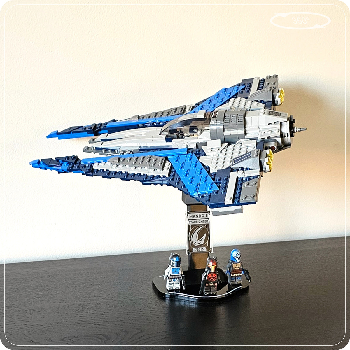 Display stand for LEGO 75316 Mandalorian Starfighter - 360° ROTATING SERIES (M1152) - view 25