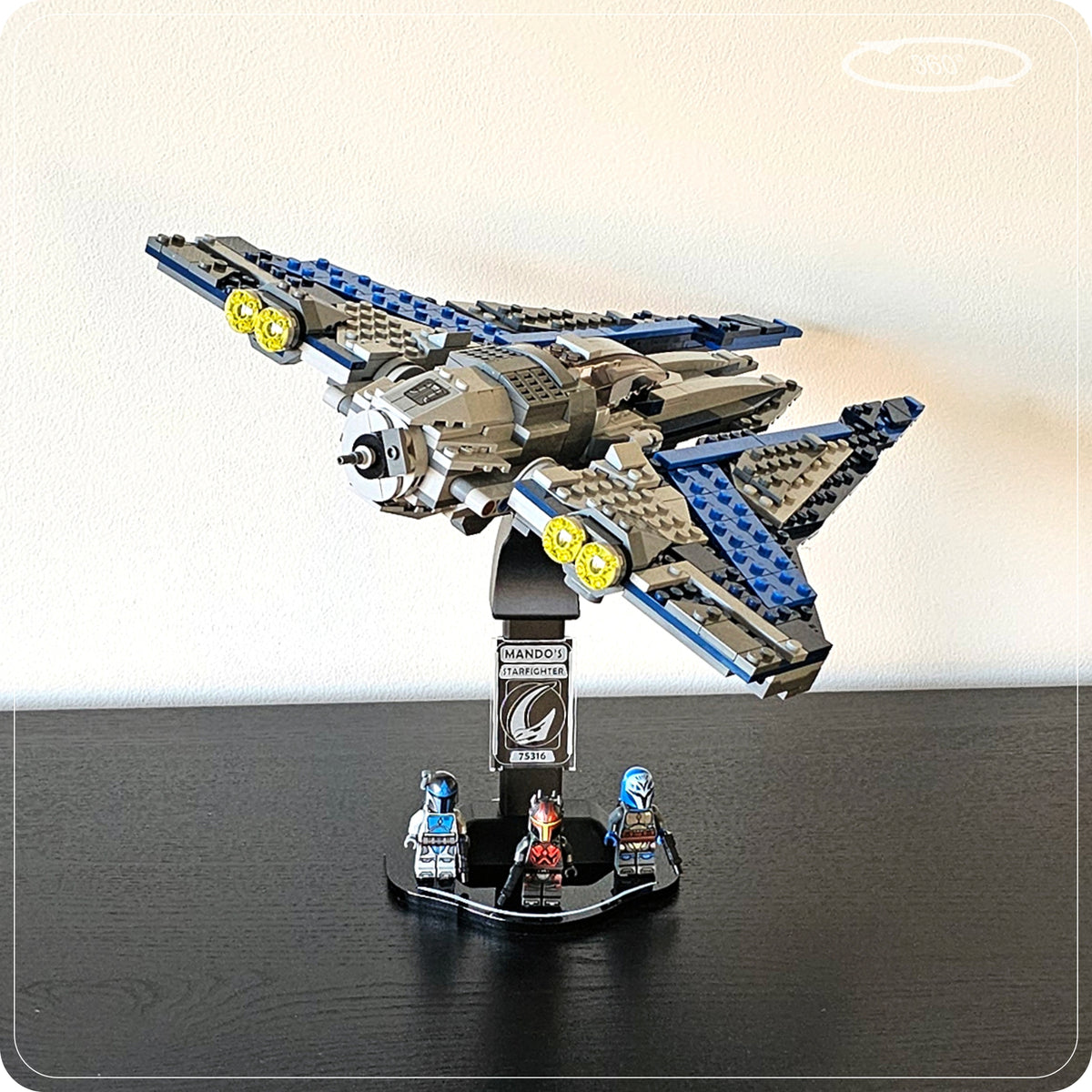 Display stand for LEGO 75316 Mandalorian Starfighter - 360° ROTATING SERIES (M1152) - view 29