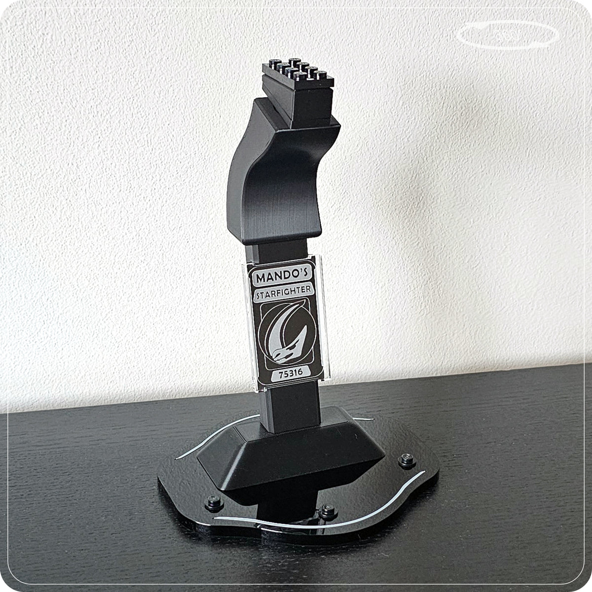 Display stand for LEGO 75316 Mandalorian Starfighter - 360° ROTATING SERIES (M1152) - detail view