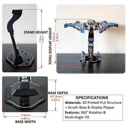 Display stand for LEGO 75316 Mandalorian Starfighter - 360° ROTATING SERIES (M1152) - view 30
