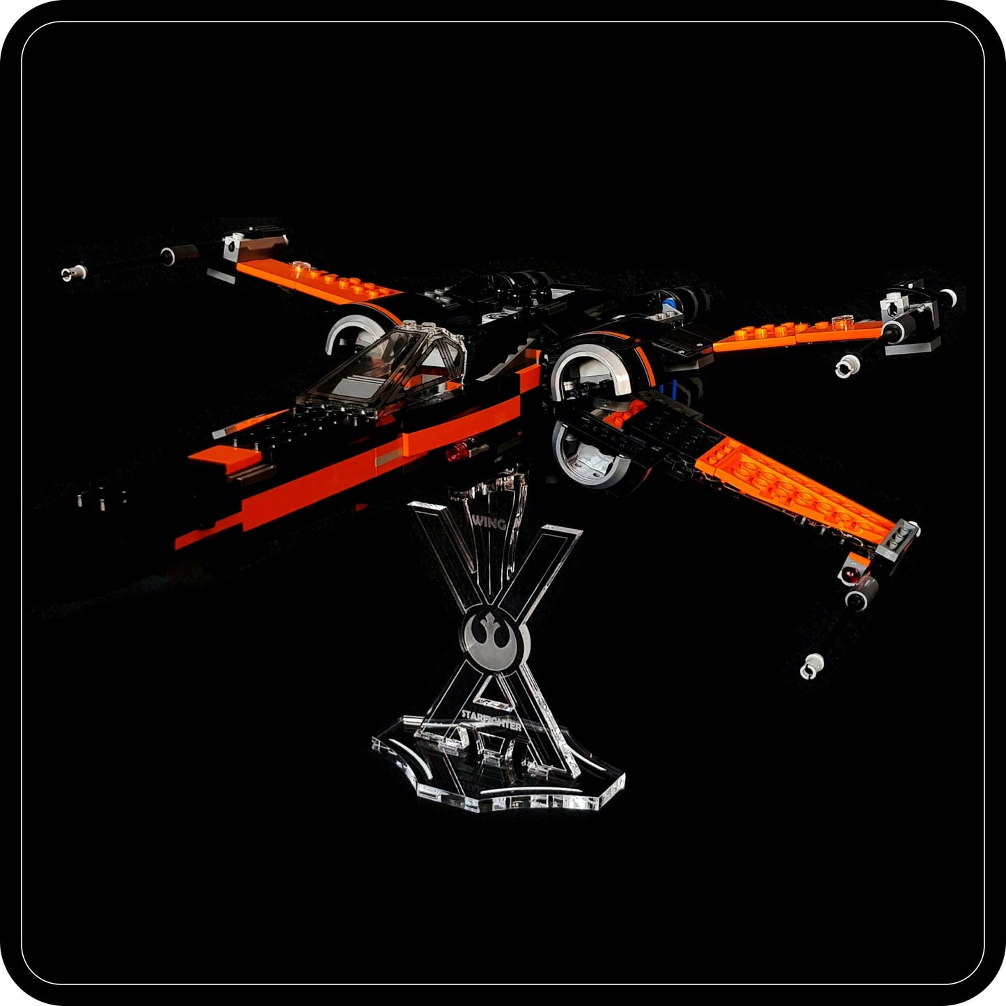 Display stand for Lego 9493-75102-75149 X-Wing fighter (S1012)-3